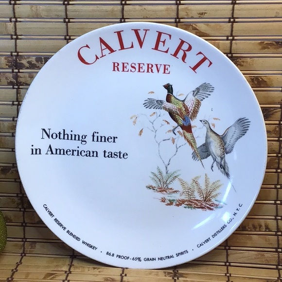 VTG CALVERT Whiskey 🥃 Bar Wear Decorative Plate - Picture 5 of 5